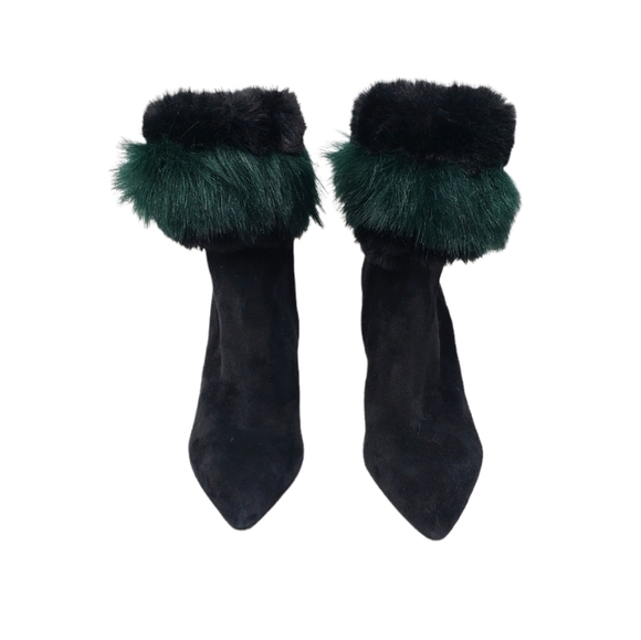 NWOT SAM EDELMAN Oleana suede booties with faux fur - Picture 2 of 8